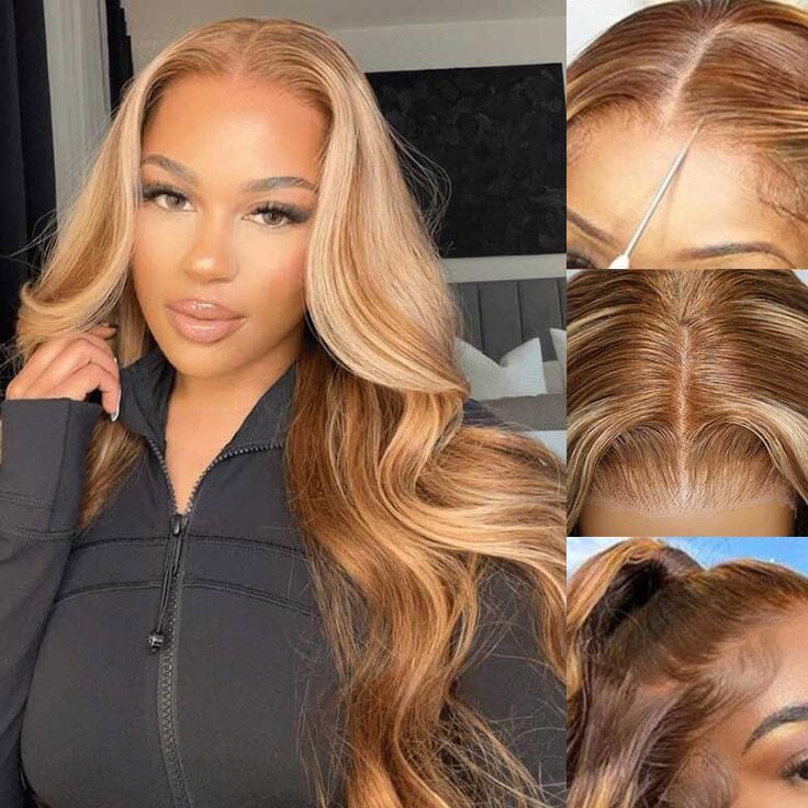 No Glue Needed Ombre 5x5 Top Glueless Closure HD Swiss Lace Wig