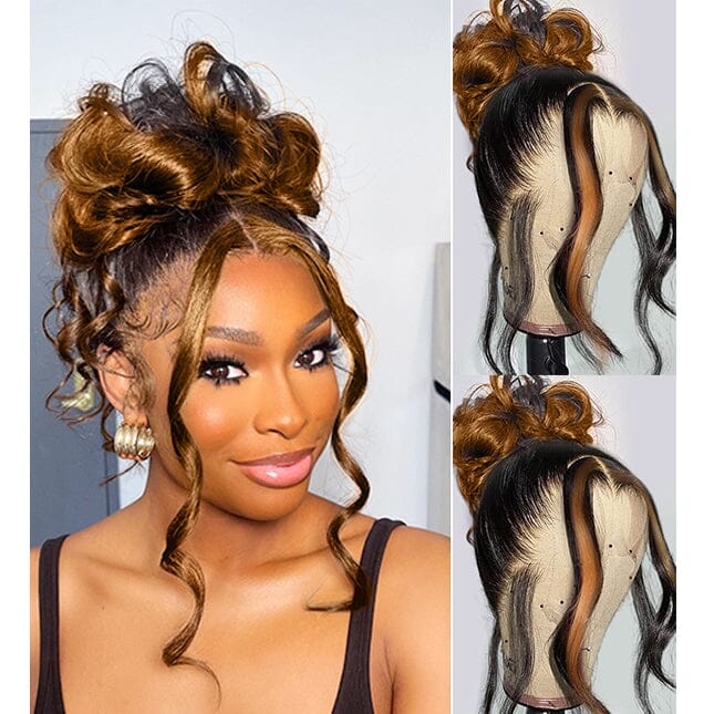 Ombre Color Full Lace Human Hair Wigs With Clean Bleached Knots| Body Wave