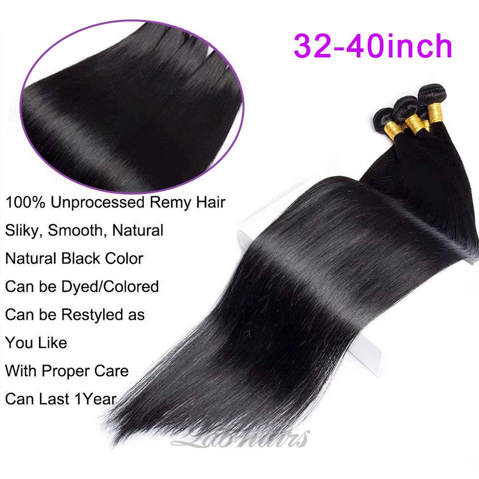 Labhairs 32-40inch 100% Virgin Human Hair Cuticle Aligned Bundles Can Be Dyed to 