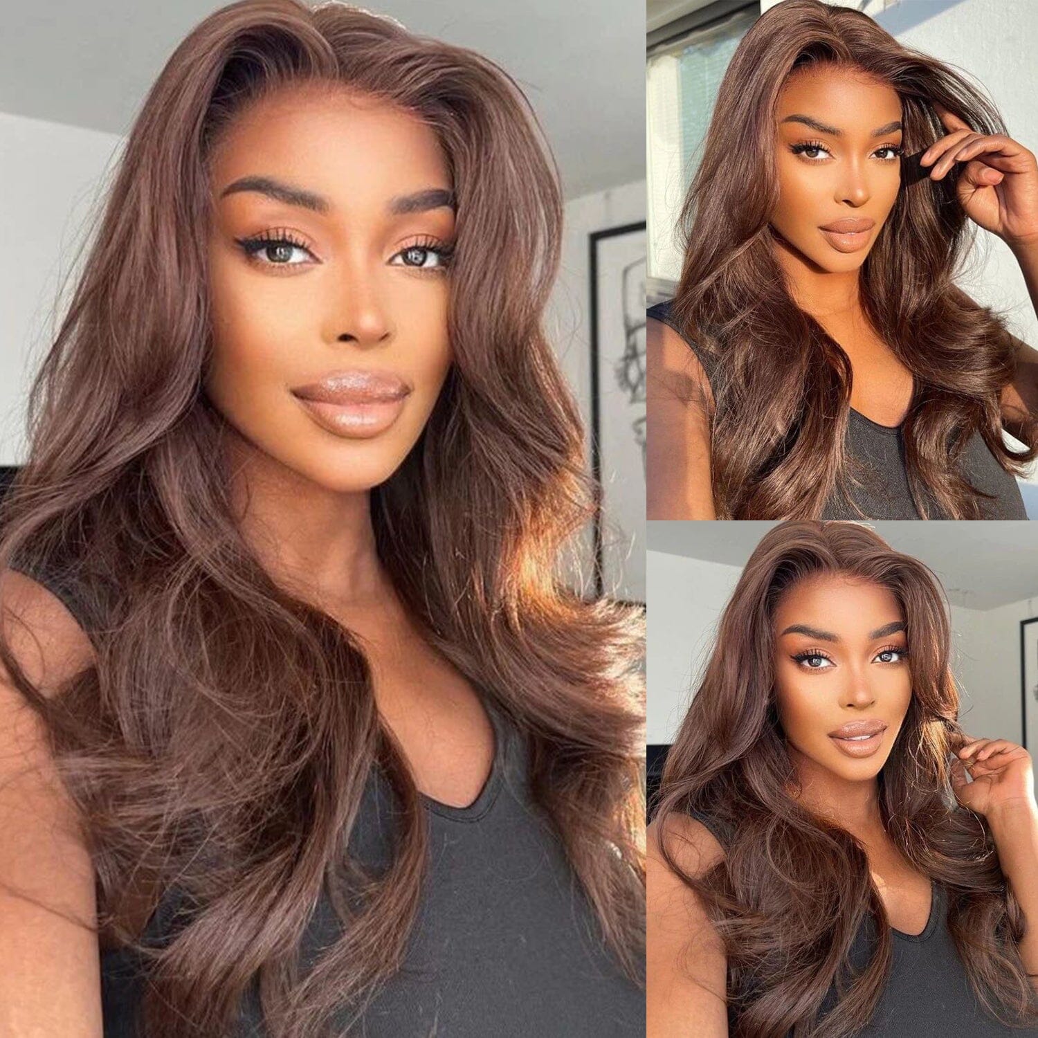 New Chocolate Color Top Swiss HD Lace Human Hair Wig