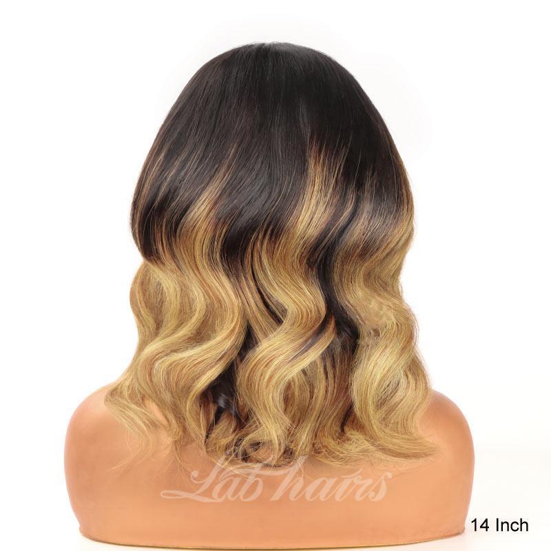 Ombre Honey Beown Bob Wig Lace Front Human Hair Wigs Top Swiss HD Lace