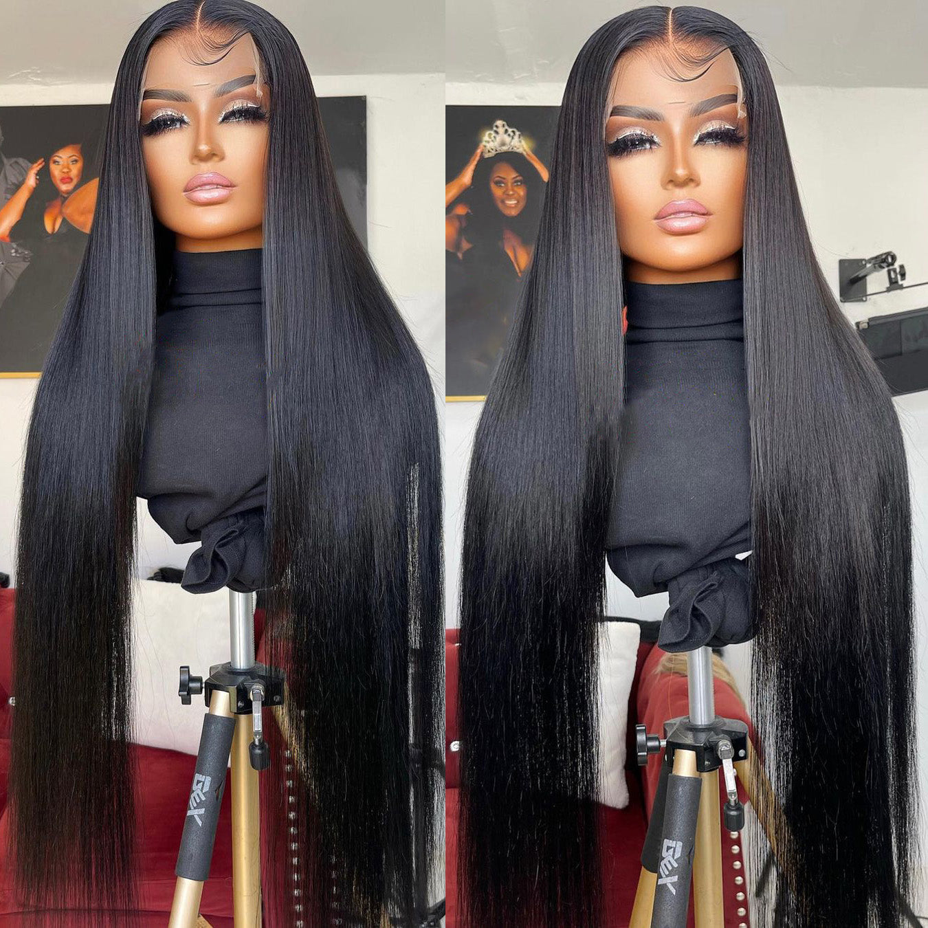 40inch Long Straight | Top Swiss HD Lace | 13x6 Lace Front | 180% Density