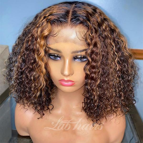 Top Swiss HD Lace Ombre Honey Blonde Bob Wig Lace Front Human Hair Wigs