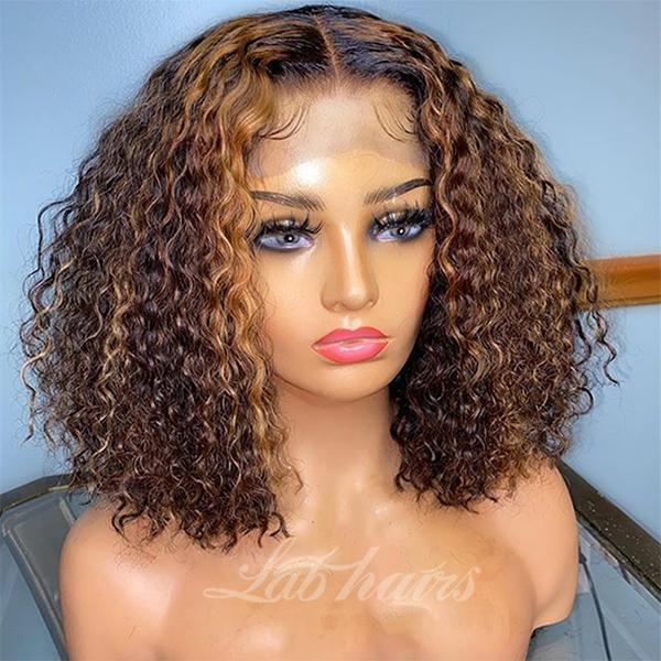 Top Swiss HD Lace Ombre Honey Blonde Bob Wig Lace Front Human Hair Wigs