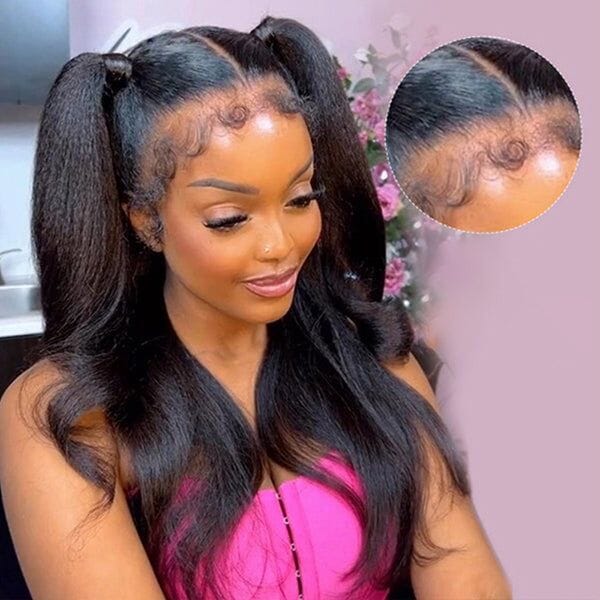 Labhairs New Arrival Curly Baby Hair 360 Top Swiss HD Lace Frontal Kinky Straight