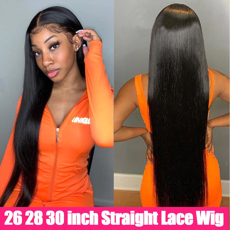 30inch Clean Bleached Knots 300% Density 13*6 Lace Front Human Hair Wigs