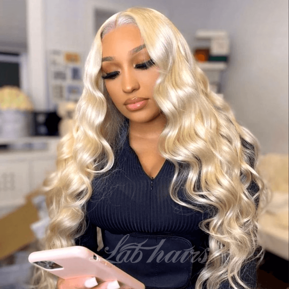 13*4 Top Swiss HD Lace 613 Blonde Full Frontal Wig | Body Wave