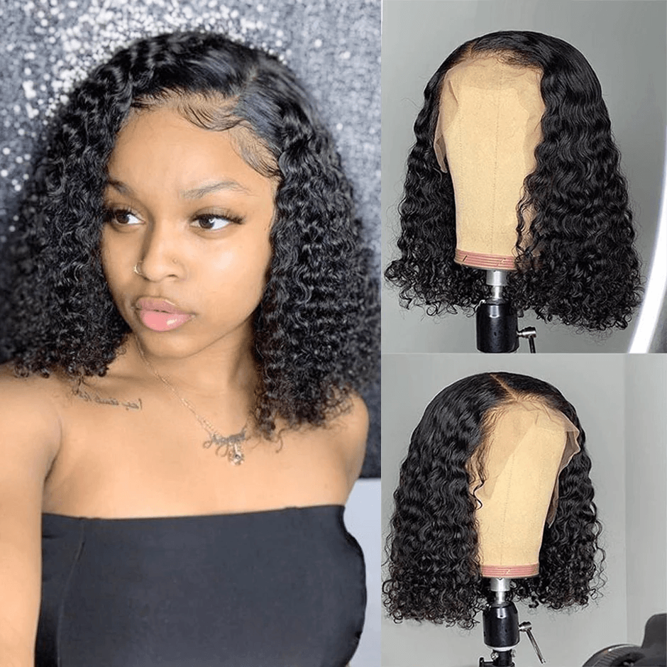 13X4 Undetectable Top Swiss HD Lace Front Bob Wig With Clean Bleached Konts | Jerry Curly