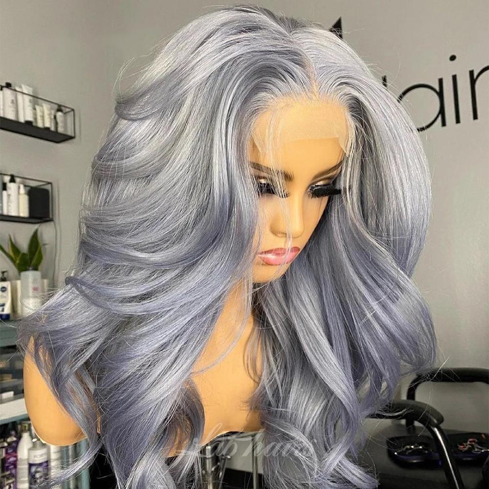 TRANSPARENT LACE sliver grey 13*4 lace front Wig (Could Be Styled)/Labhairs