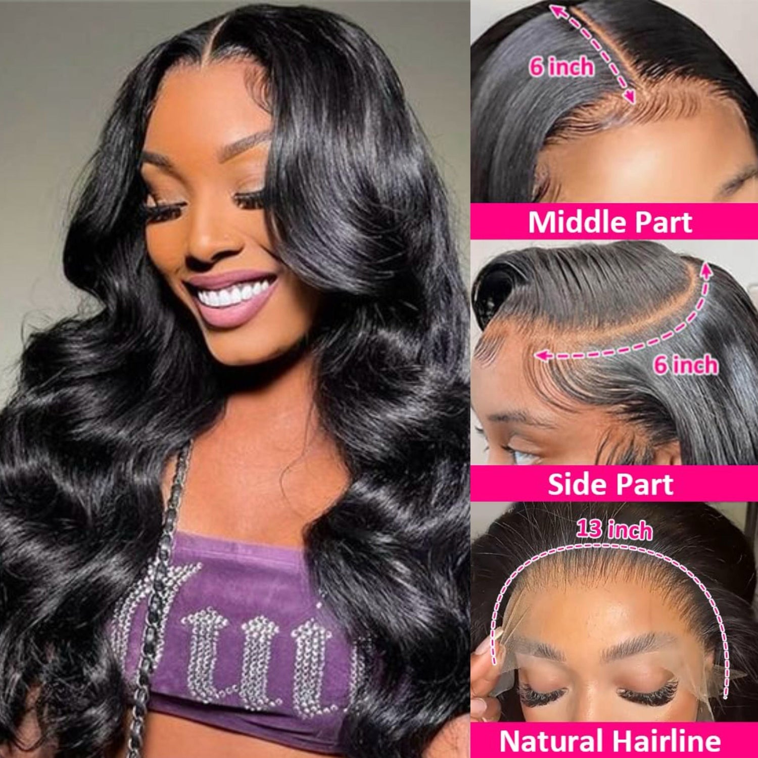 New Shipping In 48Hrs Upgraded Parting Max 13*6 Full Frontal Top HD Lace Wig